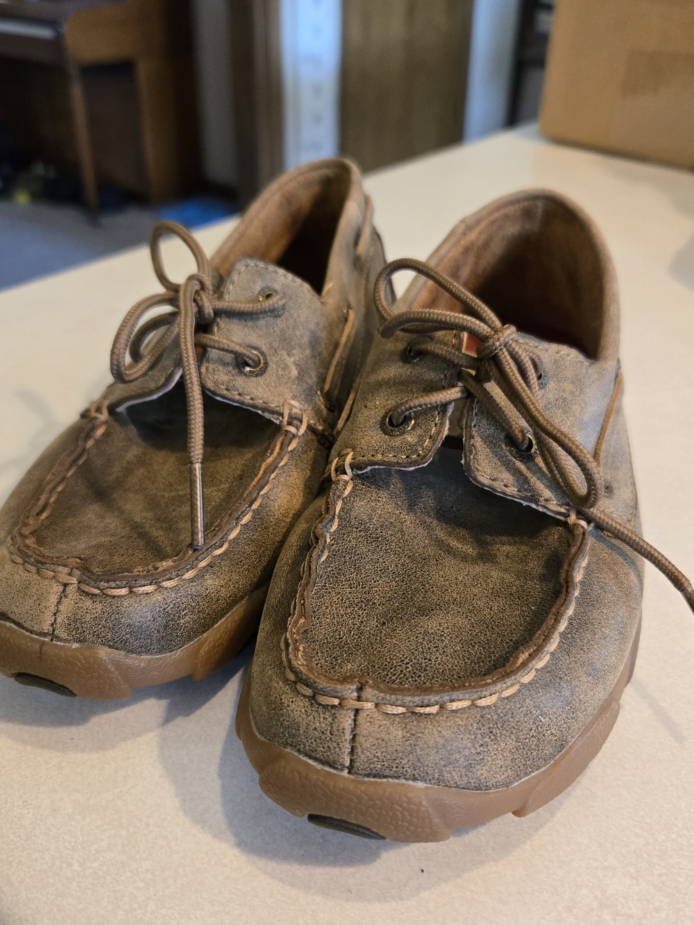 Youth Twisted X Brown Leather Mocs Soze 3M